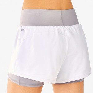 Fabletics White & Gray High Rise Olesia Shorts